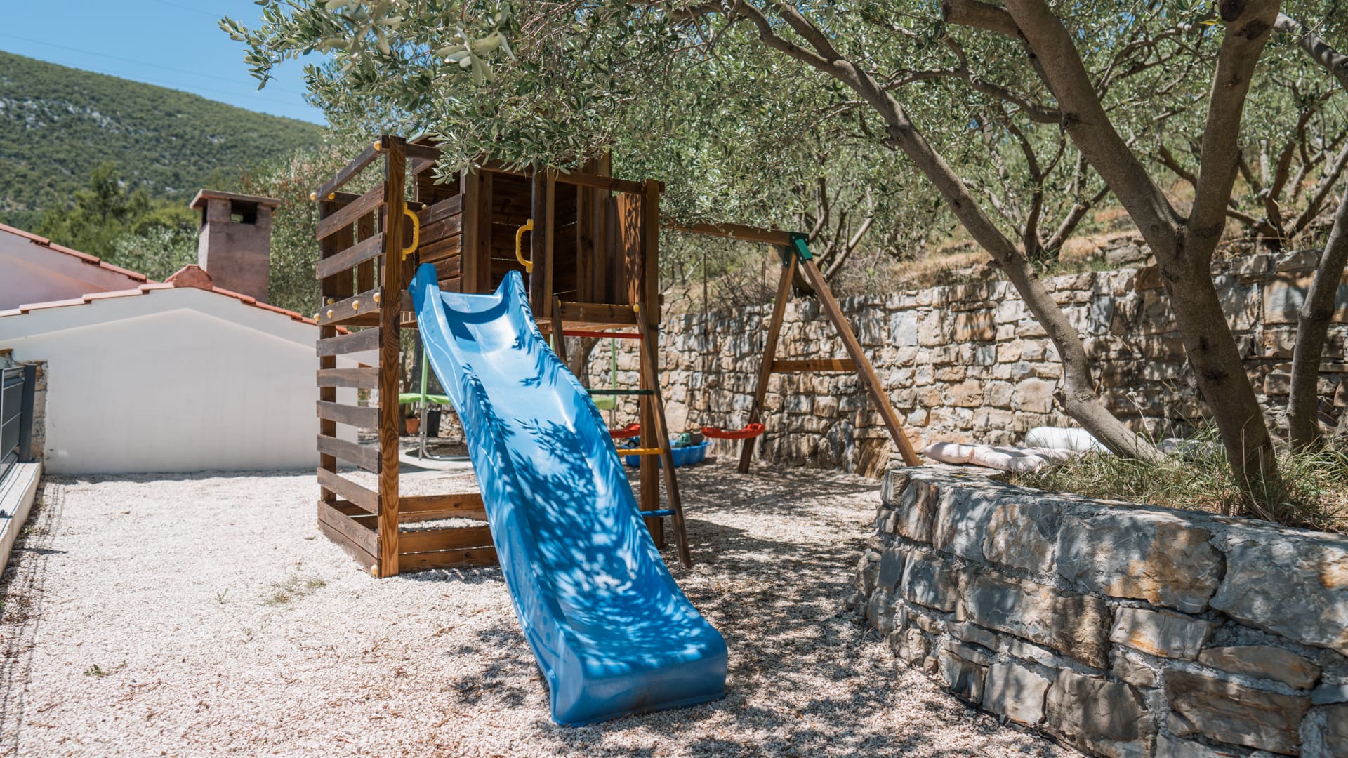 Playground slide olives